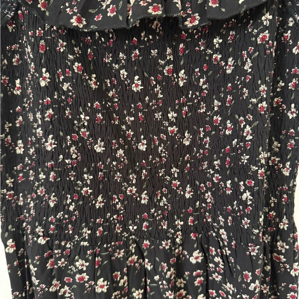 NATURAL LIFE Megan Black and Burgundy Floral Midi Dress, Size Small - Picture 4 of 10